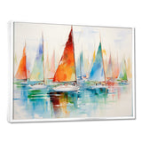 Minimalism Watercolor Regatta I - Boat Sailing Canvas Wall Art