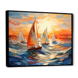 Sailboat Whirling Waves - Boat Sailing Canvas Wall Art