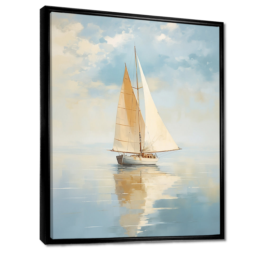 Sailboat Whispering Breezes I - Boat Sailing Canvas Wall Art