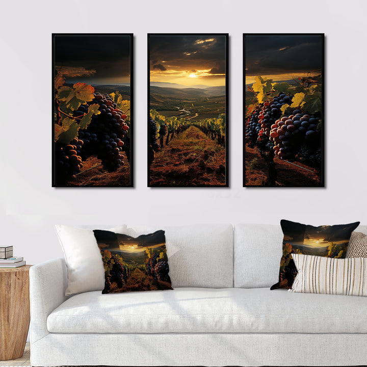 Scenic Vineyard Vibrant Harvest - Multi-Panels