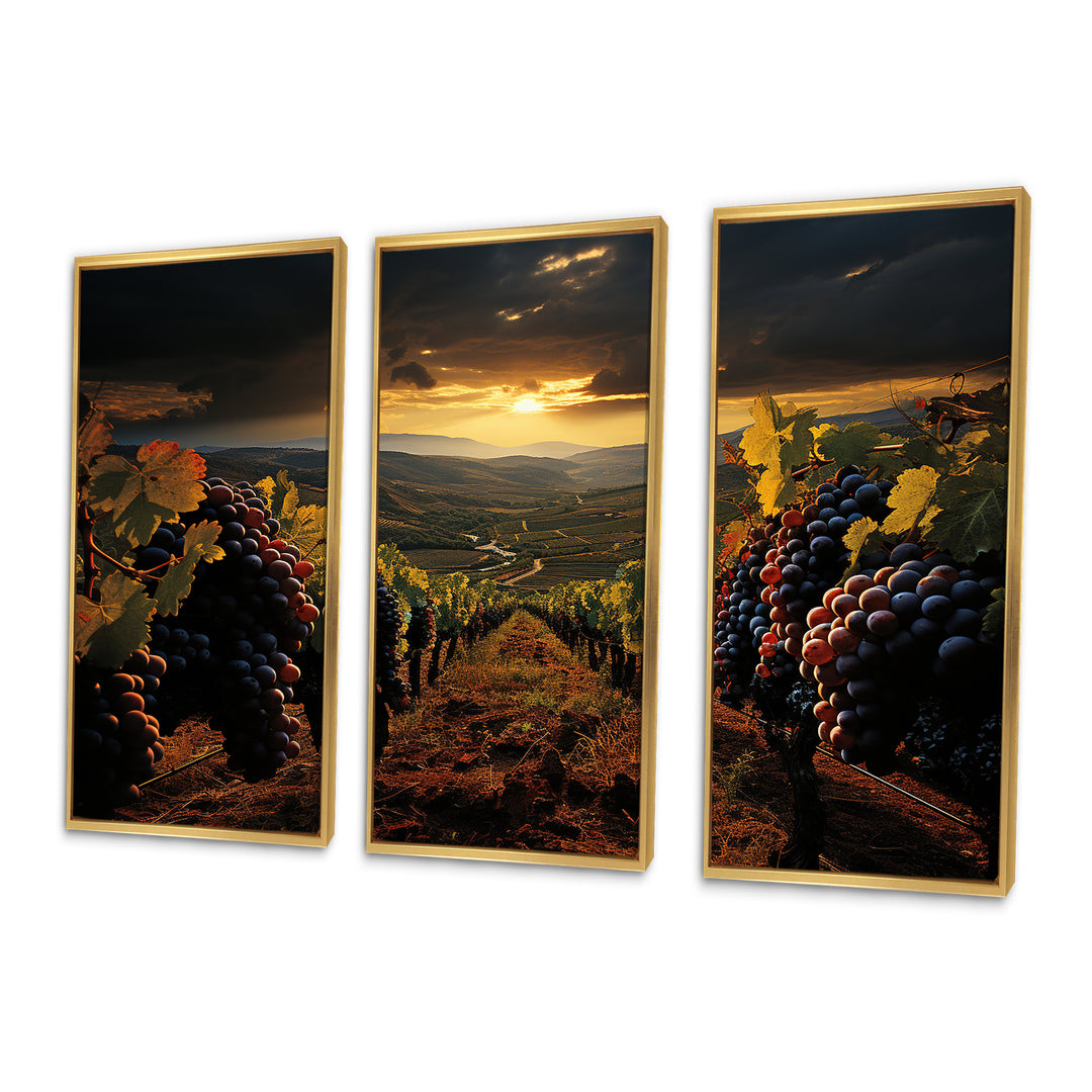 Scenic Vineyard Vibrant Harvest - Multi-Panels