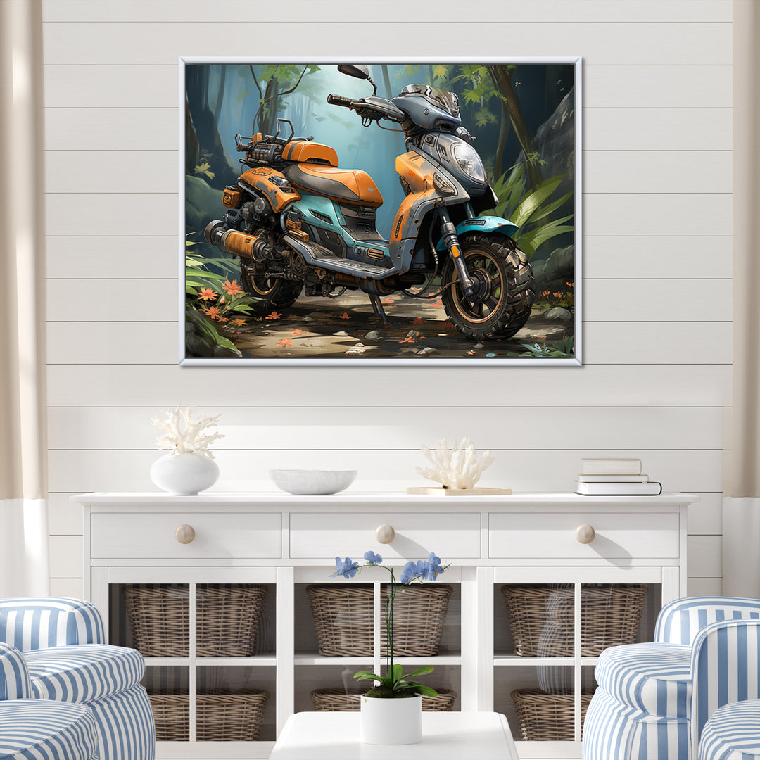 Scooter In Wild Adventure Seeker I - Scooter Canvas Wall Art