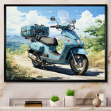 Blue Scooter All Purpose Utility - Scooter Canvas Wall Art