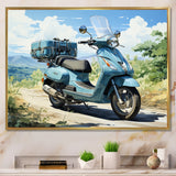 Blue Scooter All Purpose Utility - Scooter Canvas Wall Art