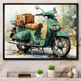 Green Scooter All Purpose Utility - Scooter Canvas Wall Art