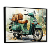 Green Scooter All Purpose Utility - Scooter Canvas Wall Art