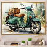 Green Scooter All Purpose Utility - Scooter Canvas Wall Art