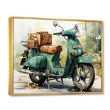 Green Scooter All Purpose Utility - Scooter Canvas Wall Art