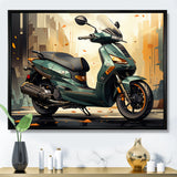 Green Scooter Cafe Racer - Scooter Canvas Wall Art