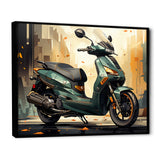 Green Scooter Cafe Racer - Scooter Canvas Wall Art
