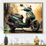 Green Scooter Cafe Racer - Scooter Canvas Wall Art