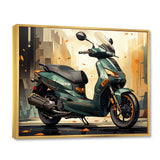 Green Scooter Cafe Racer - Scooter Canvas Wall Art