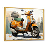Orange Scooter Caf Racer - Scooter Canvas Wall Art