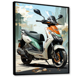 White Coral Scooter City Cruiser - Scooter Canvas Wall Art