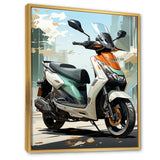 White Coral Scooter City Cruiser - Scooter Canvas Wall Art