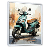 Green Scooter City Cruiser - Scooter Canvas Wall Art