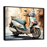 Beige Scooter City Explorer - Scooter Canvas Wall Art