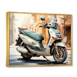 Beige Scooter City Explorer - Scooter Canvas Wall Art