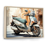Beige Scooter City Explorer - Scooter Canvas Wall Art
