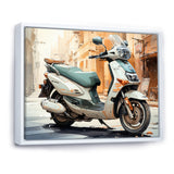 Beige Scooter City Explorer - Scooter Canvas Wall Art