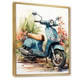 Blue Scooter Coastal Cruiser I - Scooter Canvas Wall Art