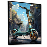 Turquoise Gold Scooter Electric Glide - Scooter Canvas Wall Art