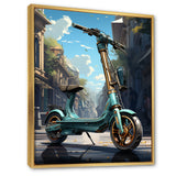 Turquoise Gold Scooter Electric Glide - Scooter Canvas Wall Art