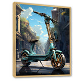 Turquoise Gold Scooter Electric Glide - Scooter Canvas Wall Art