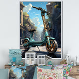 Turquoise Gold Scooter Electric Glide - Scooter Canvas Wall Art