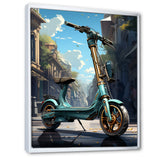Turquoise Gold Scooter Electric Glide - Scooter Canvas Wall Art