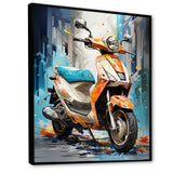 Coral Electric Glide Scooter - Scooter Canvas Wall Art