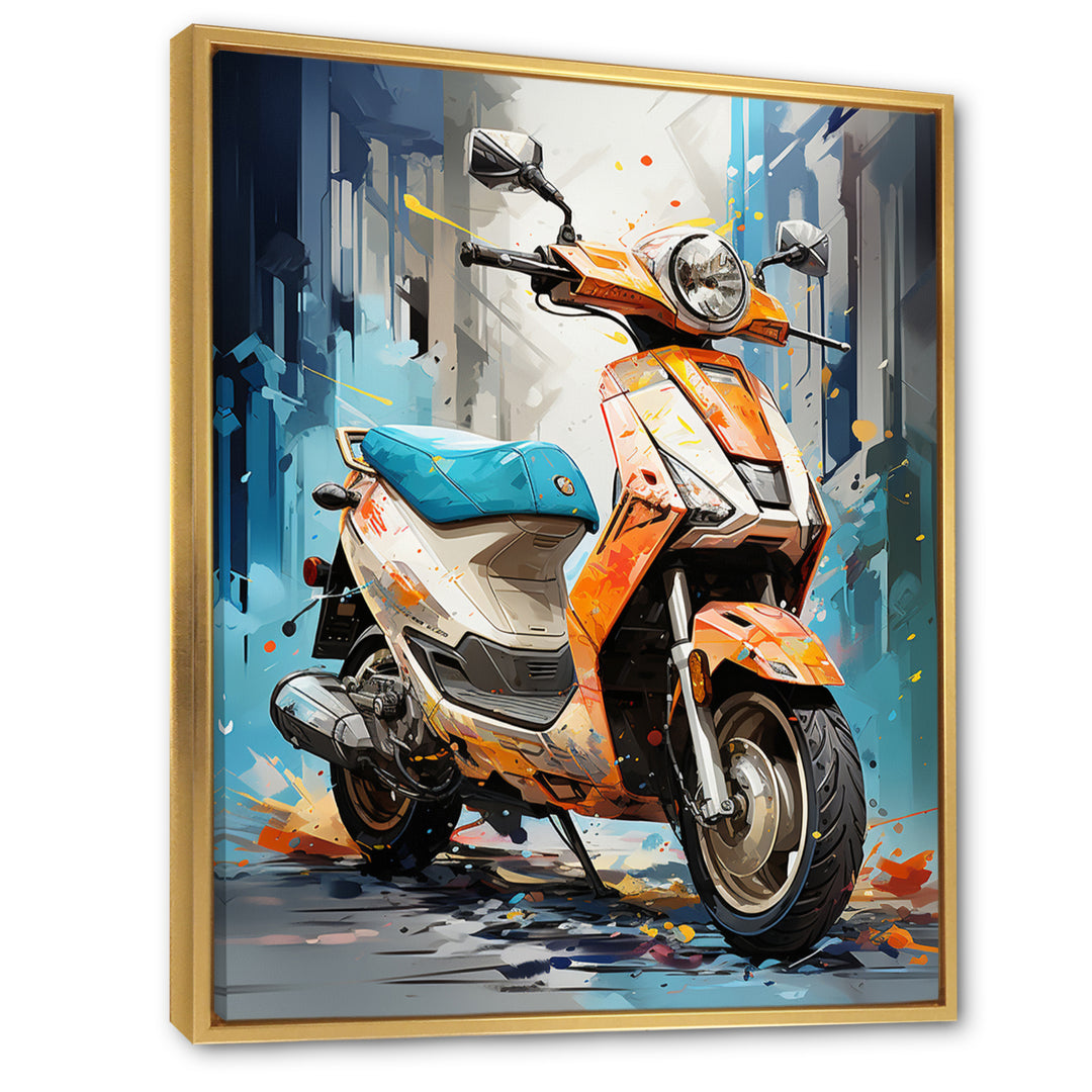 Coral Electric Glide Scooter - Scooter Canvas Wall Art