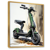 Green Scooter Electric Glide - Scooter Canvas Wall Art