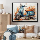 Blue Family Fun Scooter - Scooter Canvas Wall Art