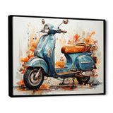 Blue Family Fun Scooter - Scooter Canvas Wall Art