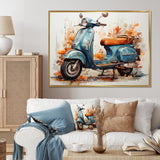 Blue Family Fun Scooter - Scooter Canvas Wall Art