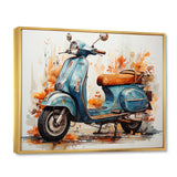Blue Family Fun Scooter - Scooter Canvas Wall Art