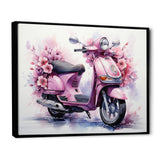 Pink Scooter Floral Fantasy I - Scooter Canvas Wall Art
