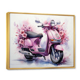 Pink Scooter Floral Fantasy I - Scooter Canvas Wall Art