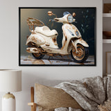 White Gold Scooter Luxury Elegance - Scooter Canvas Wall Art