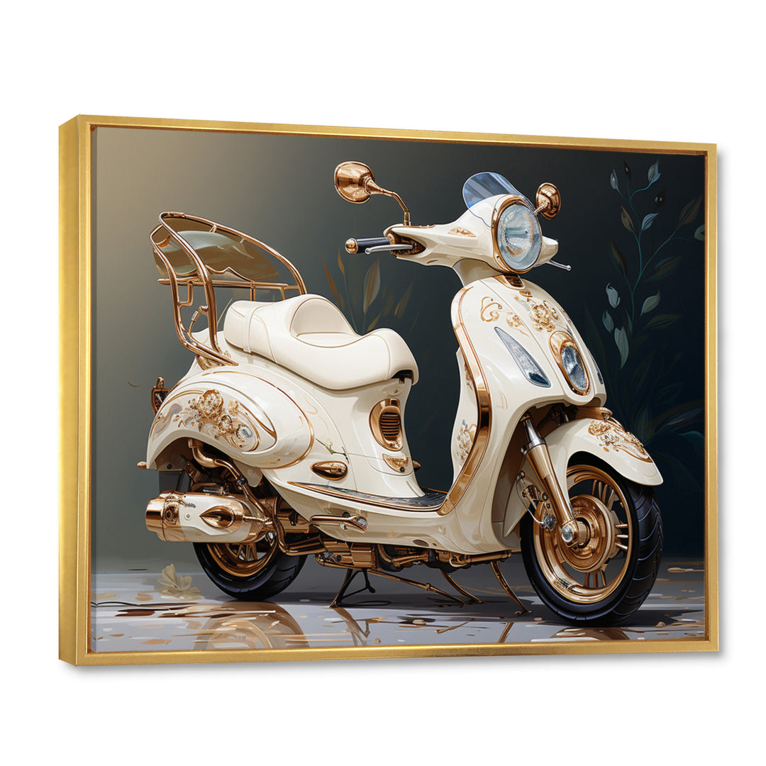 White Gold Scooter Luxury Elegance - Scooter Canvas Wall Art