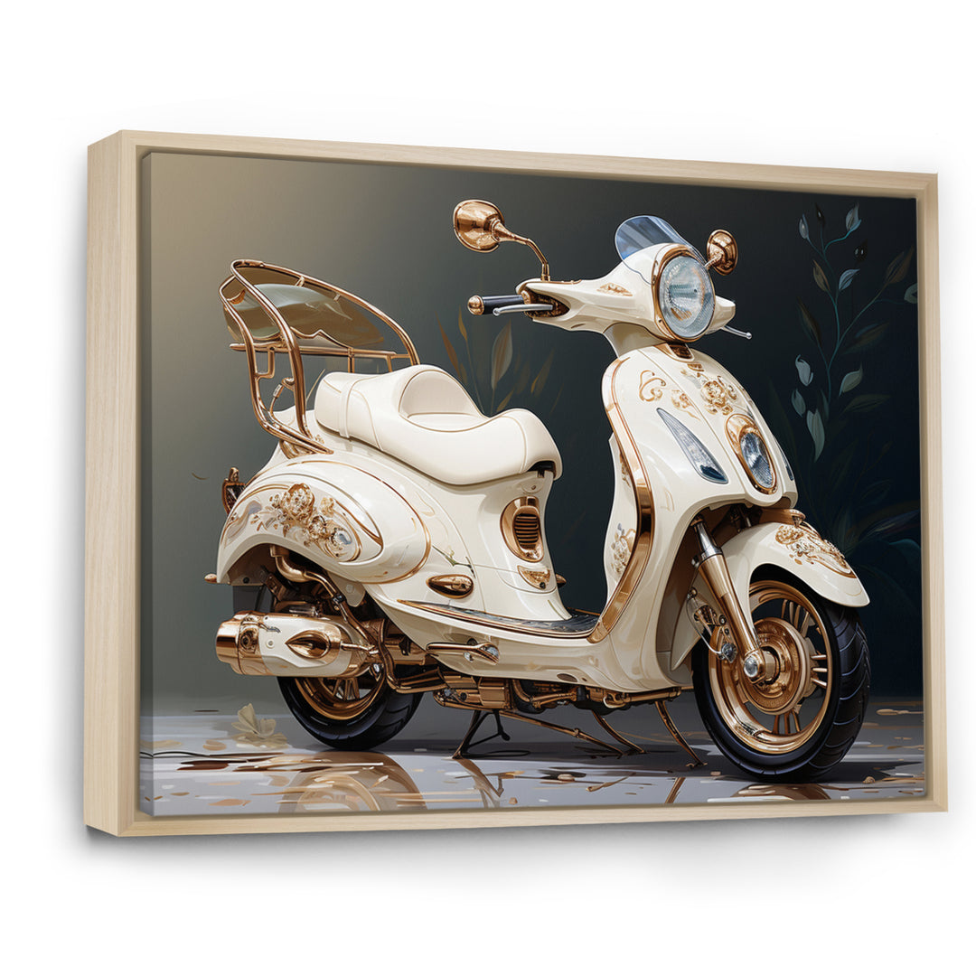 White Gold Scooter Luxury Elegance - Scooter Canvas Wall Art