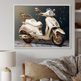 White Gold Scooter Luxury Elegance - Scooter Canvas Wall Art