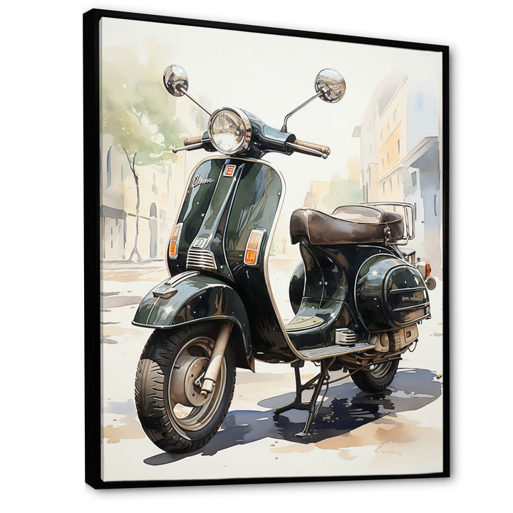 Scooter Retro Rider I - Scooter Canvas Wall Art