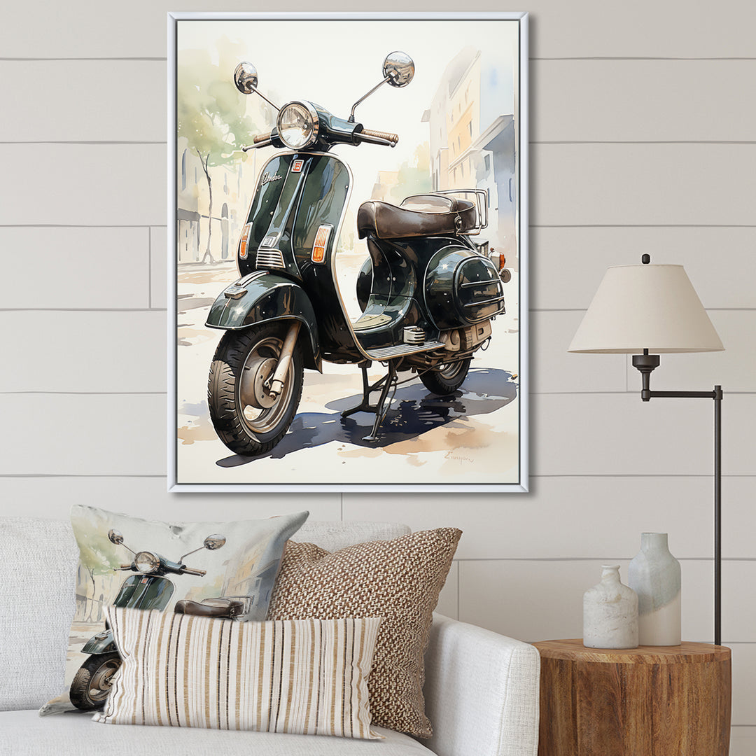 Scooter Retro Rider I - Scooter Canvas Wall Art