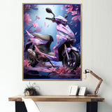 Purple Scooter Sporty Speedster - Scooter Canvas Wall Art