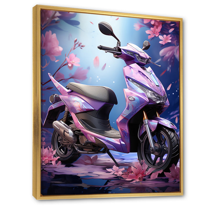 Purple Scooter Sporty Speedster - Scooter Canvas Wall Art
