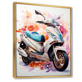 White Scooter Sporty Speedster - Scooter Canvas Wall Art