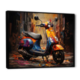Orange Blue Scooter Street Styler - Scooter Canvas Wall Art