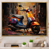 Orange Blue Scooter Street Styler - Scooter Canvas Wall Art